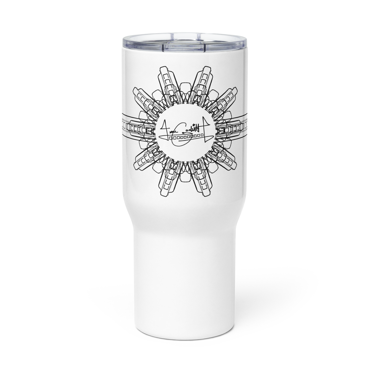 Harmonica Mandala Travel mug with a handle