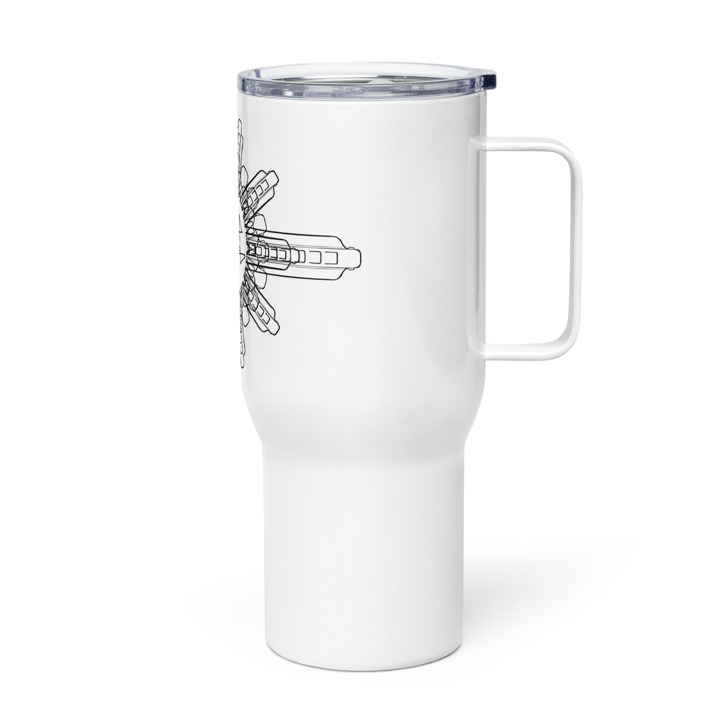 Harmonica Mandala Travel mug with a handle