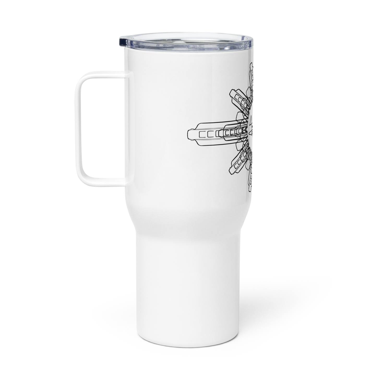 Harmonica Mandala Travel mug with a handle