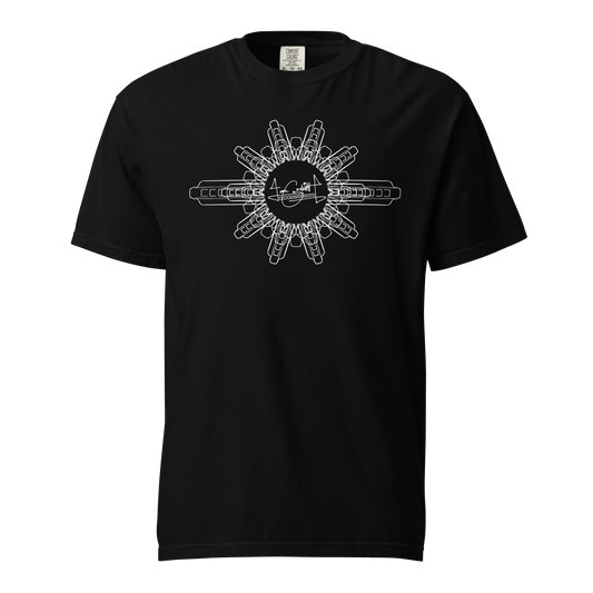 Harmonica Mandala - White on Black - Comfort Colors T-Shirt