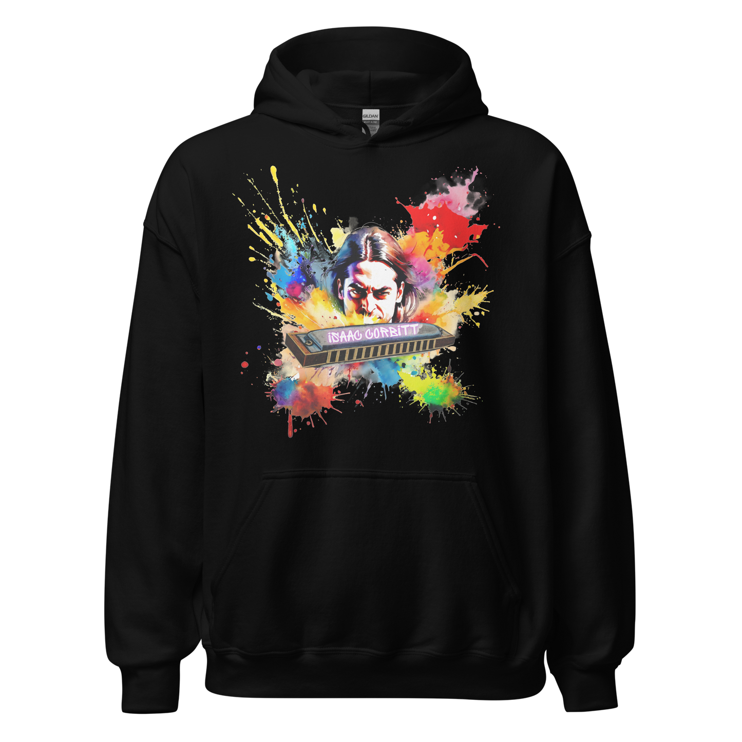 Paint Splatter Heavy Blend Hoodie - Black