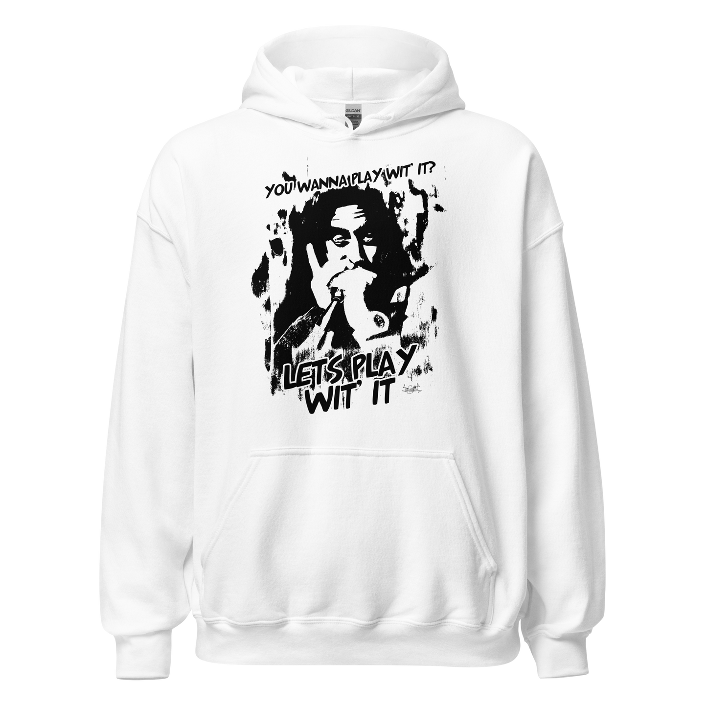 Let's Play Wit' It - Black on White - Heavy Blend Hoodie